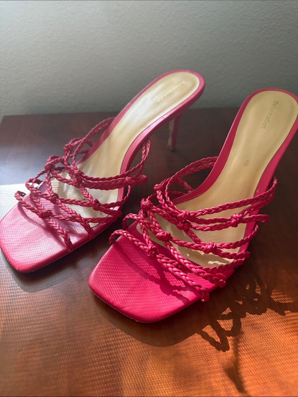 Reformation Mylo Leather Knotted Sandals